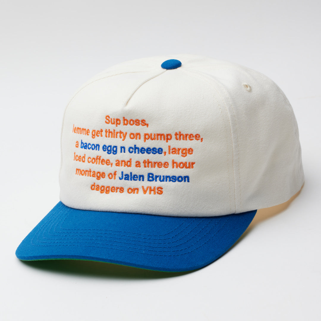 TB x NKB BACON EGG CHEESE CAP - NAT/BLUE (PREORDER)