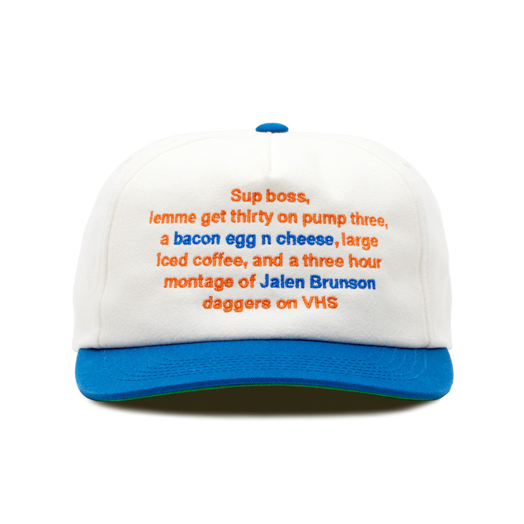 TB x NKB BACON EGG CHEESE CAP - NAT/BLUE (PREORDER)
