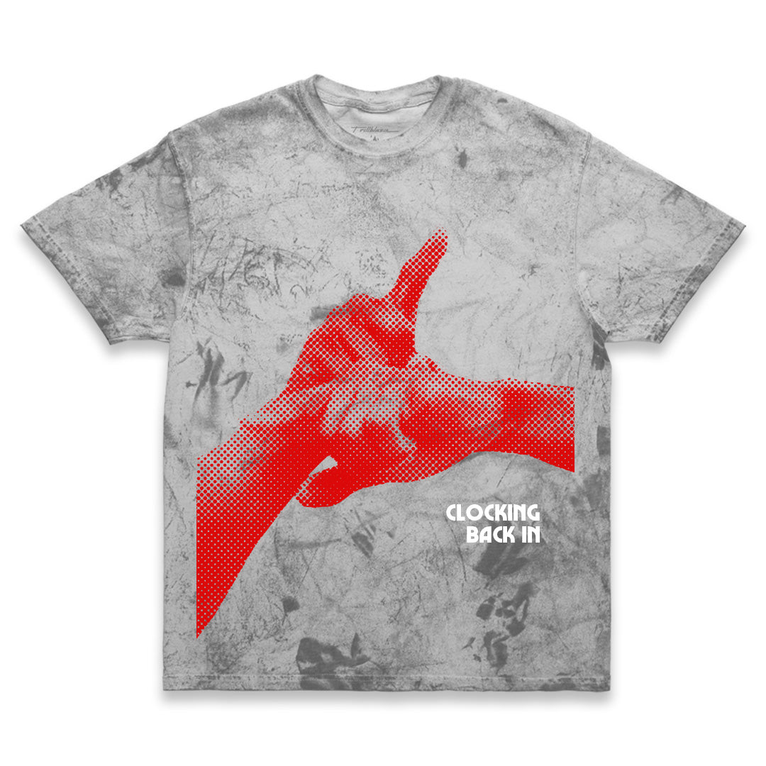 CLOCKING TEE - DYED GREY