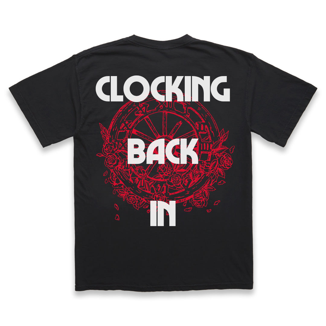 CLOCKING TEE - WASHED BLACK