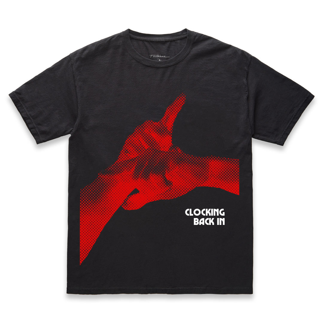 CLOCKING TEE - WASHED BLACK