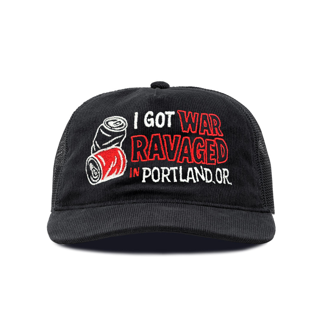 RAVAGED CORD CAP - BLACK (PREORDER)