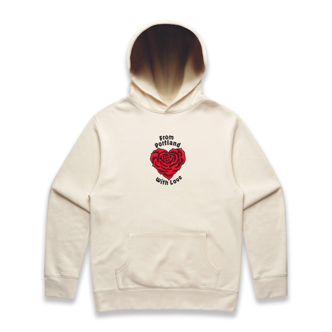 ROSE HEART HOODIE - NATURAL