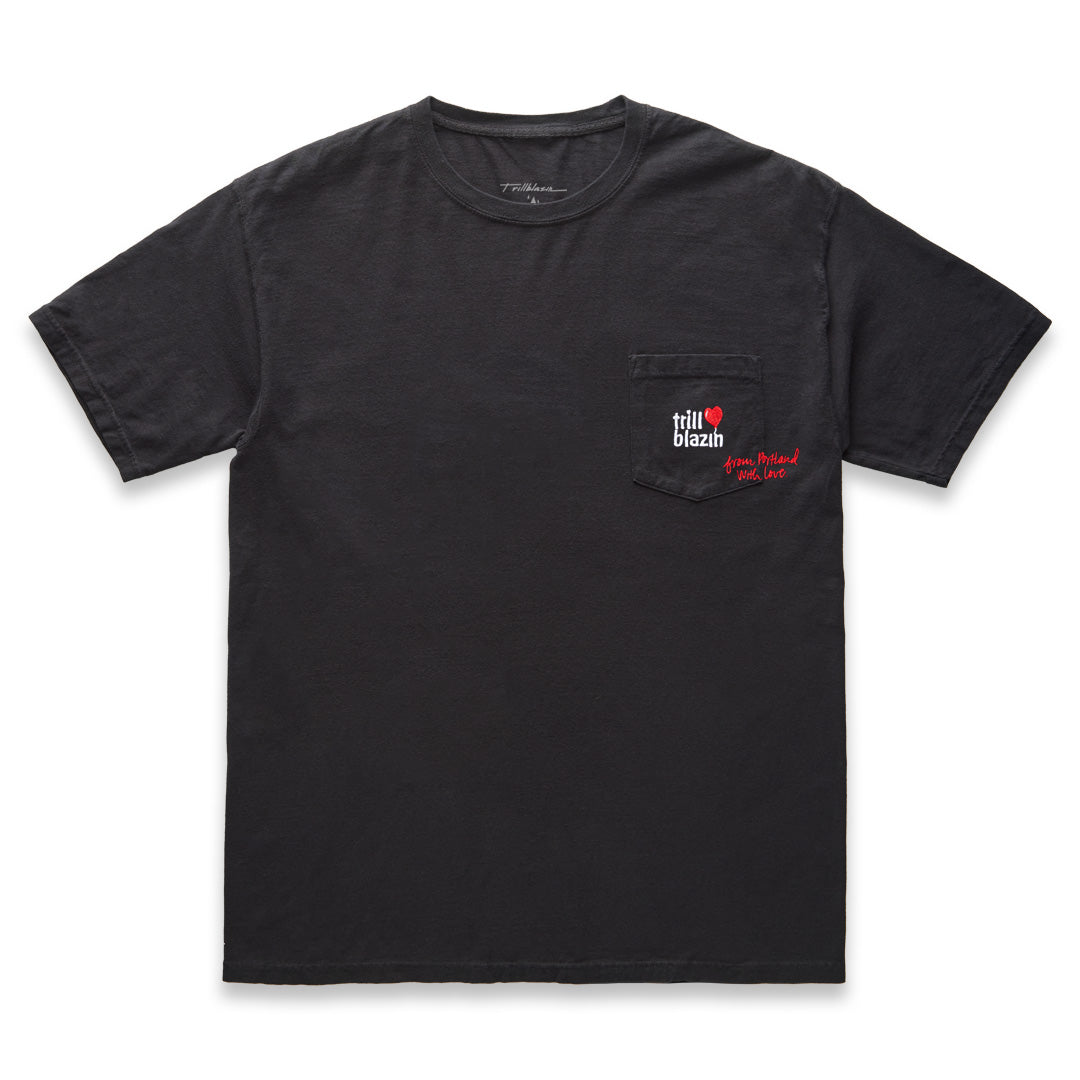 W/ LOVE TEE - BLACK (UN) - TRILLBLAZIN